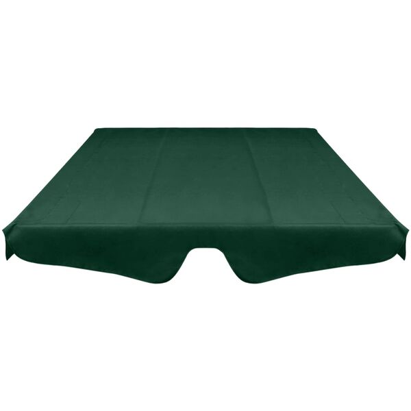 vidaXL Copertină de rezervă pentru leagăn de grădină verde 226x186 cm