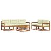 vidaXL Set de canapele de exterior cu pernă 6 pcs Natural și Crem