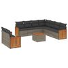 vidaXL Set mobilier de grădină cu perne, 10 piese, gri, poliratan
