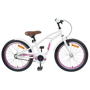 vidaXL Bicicletă pentru Copii 18 Inci pentru 5-7 ani Alb