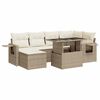 vidaXL Set canapele de grădină, 7 piese, cu perne, bej, poliratan