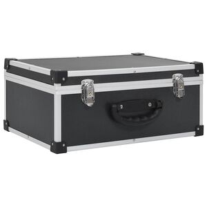 vidaXL Casetă pentru 80 CD-uri, aluminiu, ABS, negru