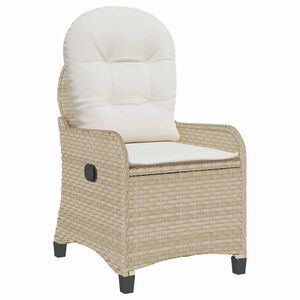 vidaXL Fotoliu recliner cu pernă Bej 56 x 66 x 95 cm poliratan