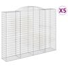 vidaXL Coșuri gabion arcuite, 5 buc, 300x50x220/240cm, fier galvanizat