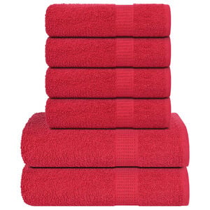 vidaXL Set prosoape FROGN 6 piese, roșu, 360 g/m&sup2;
