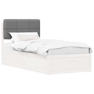 vidaXL Cadru de pat cu tăblie tapițată Gri deschis 100 x 200 cm