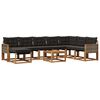 vidaXL Set de canapele de exterior cu pernă 9 pcs Natural și Negru