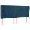 vidaXL Tăblie pat cu urechi albastru &icirc;nchis 203x23x118/128 cm catifea