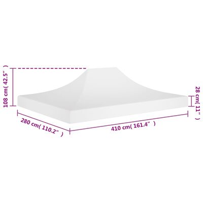 vidaXL Acoperiș pentru cort de petrecere, alb, 4 x 3 m, 270 g/m²