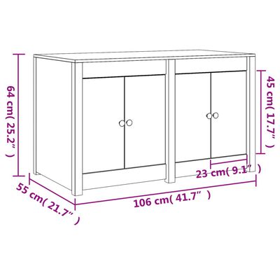 vidaXL Dulap bucătărie de exterior, 106x55x64 cm, lemn masiv douglas