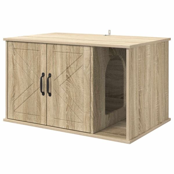 vidaXL Casa pentru pisici Sonoma 85 x 55 x 50 cm Lemn compozit
