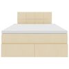 vidaXL Pat cu saltea și LED cu saltea Creme 120 x 200 cm Poliester
