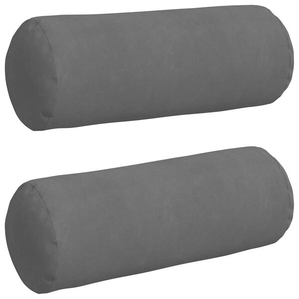 vidaXL Perne Bolster 2 pcs Gri închis Ø 25 x 70 cm