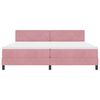 vidaXL Pat cu arcuri cu saltea cu headboard Roz 200 x 200 cm Catifea