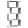 vidaXL Bibliotecă/separator 4 niveluri gri beton 70x24x129cm lemn