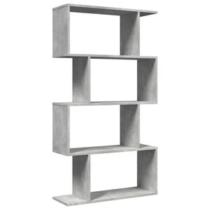vidaXL Bibliotecă/separator 4 niveluri gri beton 70x24x129cm lemn