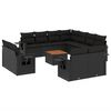 vidaXL Set canapele de grădină, 12 piese, cu perne, negru, poliratan