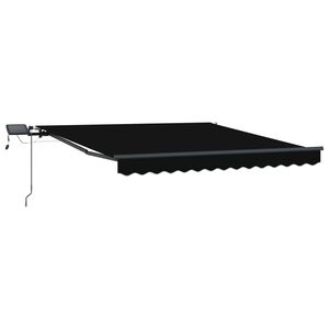 vidaXL Cortina Retractabilă Manual Negru 300 x 250 cm țesătură