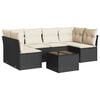 vidaXL Set canapele de grădină cu perne, 7 piese, negru, poliratan