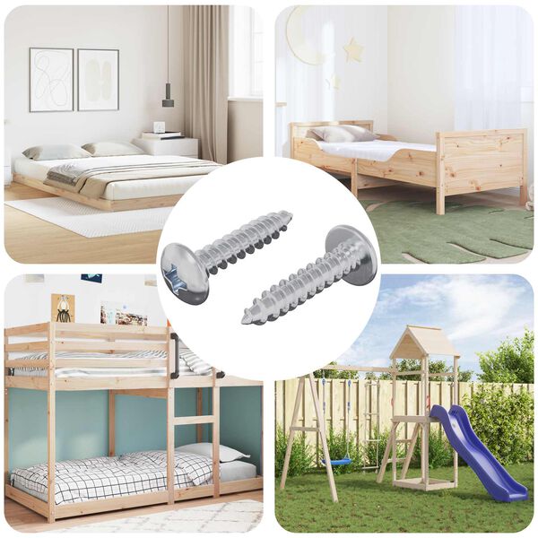 vidaXL Șuruburi din Lemn 2 pcs Argintiu M4 x 20 mm Oțel