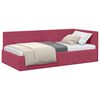 vidaXL Cadru de pat colțar cu headboard bordo 90 x 190 cm Catifea