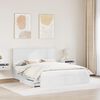 vidaXL Pat cu storage cu headboard Alb 160 x 200 cm Lemn compozit