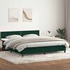 vidaXL Pat box spring cu saltea, verde &icirc;nchis, 200x210 cm, catifea