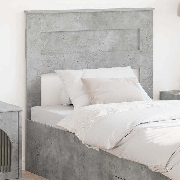 vidaXL Tăblie cap cu headboard Gri din beton 75 cm Lemn compozit
