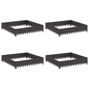 vidaXL Margine pentru gazon 4 buc. 100 x 100 x 20 cm Oțel Negru