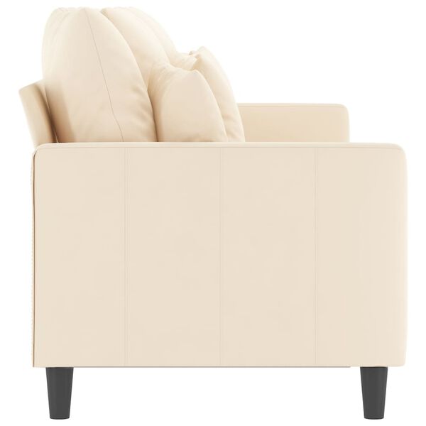 vidaXL Canapea cu 3 locuri, crem, 180 cm, catifea