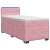 vidaXL Pat box spring cu saltea și LED Roz 80 x 200 cm Catifea