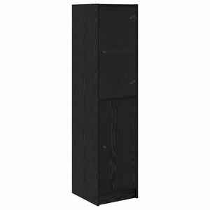 vidaXL Bufet Stejar Negru 35 x 37 x 142 cm Lemn compozit