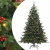 vidaXL Brad de Crăciun artificial Verde 210 cm PVC și metal și plastic