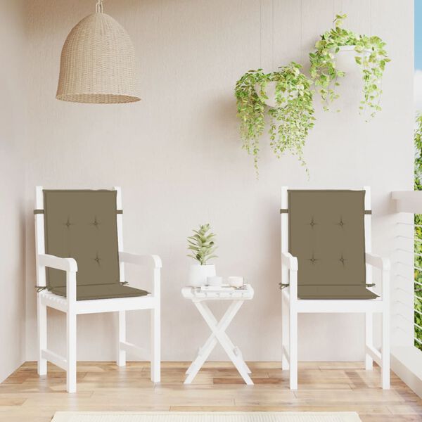 vidaXL Perne scaun cu spătar mic 2 buc. melanj taupe 100x50x4cm textil