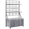 vidaXL Cutie depozitare cu spalier, gri 99x55x160 cm lemn masiv acacia