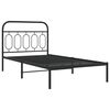vidaXL Cadru de pat din metal cu tăblie, negru, 107x203 cm