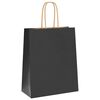 vidaXL Pungi de h&acirc;rtie 250 buc cu m&acirc;nere negre 18x8x22 cm