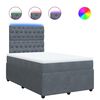 vidaXL Pat box spring cu saltea, gri &icirc;nchis, 120x200 cm, catifea