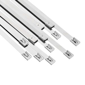 vidaXL Legătură pentru cablu 12 buc. 7,9 x 400 mm Argintiu