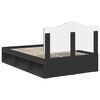 vidaXL Cadru de pat cu headboard Negru 120 x 190 cm Lemn de pin masiv