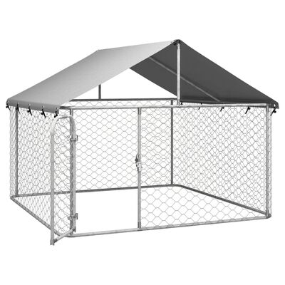 vidaXL Padoc pentru câini de exterior cu acoperiș, 200x200x150 cm