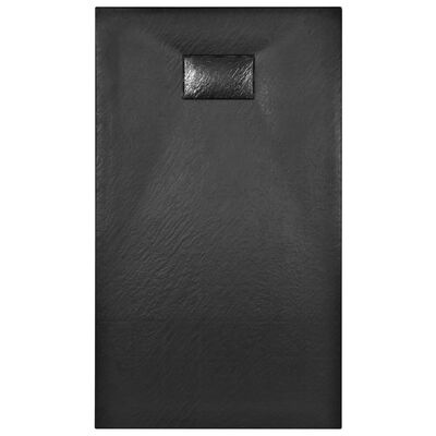 vidaXL Cădiță de duș, negru, 120 x 70 cm, SMC