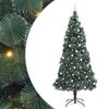 vidaXL Brad artificial pre-luminat cu set de bile Verde 240 cm PET