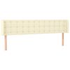 vidaXL Tăblie de pat cu aripioare crem 183x16x78/88 cm piele ecologică