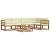 vidaXL Set de canapele de exterior cu pernă 6 pcs Natural și Crem