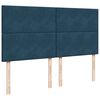 vidaXL Pat box spring cu saltea, albastru, 180x200 cm, catifea
