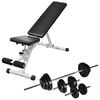 vidaXL Bancă de antrenament cu set de haltere și gantere, 30,5 kg