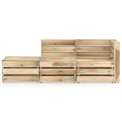 vidaXL Set mobilier de grădină, 3 piese, lemn de pin verde tratat