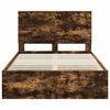 vidaXL Cadru de pat Stejar fumuriu 120 x 200 cm Lemn Ingineresc