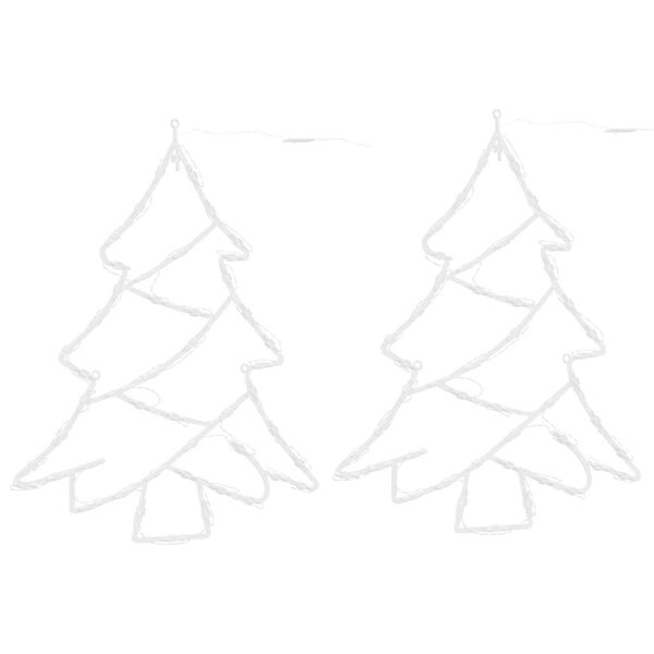vidaXL Lumini de Crăciun Siluetă Pom Crăciun 2 buc 50 LED-uri Alb Cald